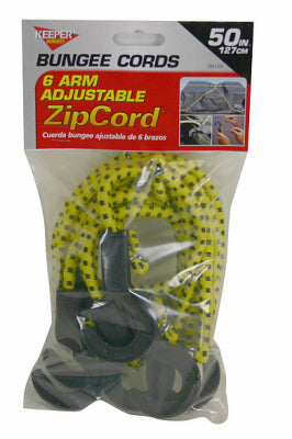 HAMPTON PRODUCTS INTERNATIONAL CORP, Keeper Black/Yellow Adjustable Bungee Cord 50 in. L X 0.14 in. 1 pk