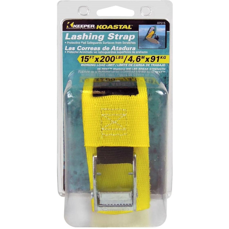 HAMPTON PRODUCTS INTERNATIONAL CORP, Keeper Koastal 180 in. L Black/Yellow Lashing Strap 200 lb 1 pk