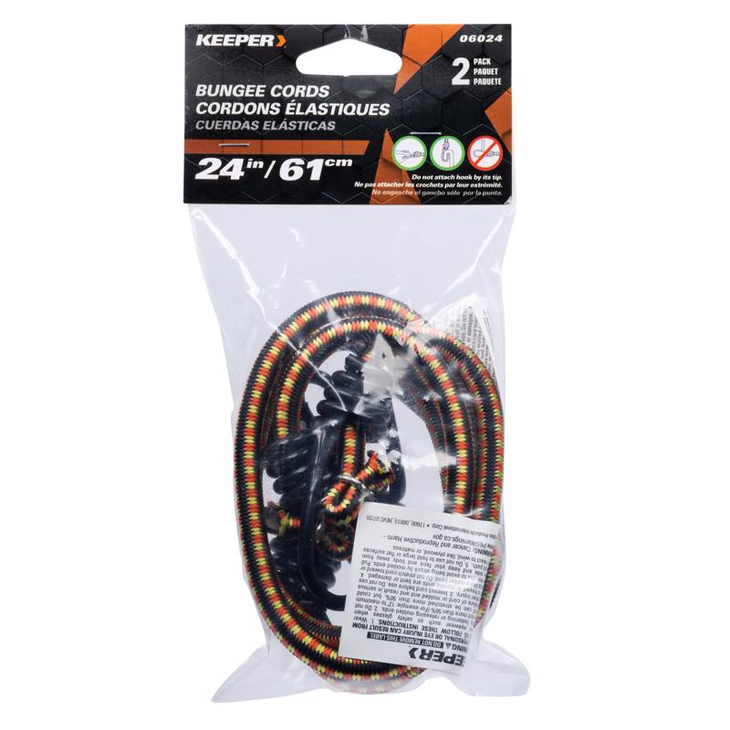 HAMPTON PRODUCTS INTERNATIONAL CORP, Keeper Performance Engineered Multicolored Bungee Cord 24 in. L X 3/8 in. 2 pk