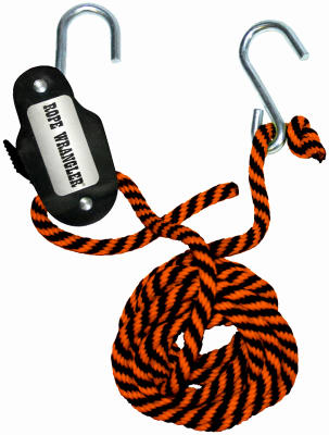 HAMPTON PRODUCTS INTERNATIONAL CORP, Keeper Rope Wrangler 3/8 in. W X 16 ft. L Black/Orange Tie Down 250 lb 1 pk