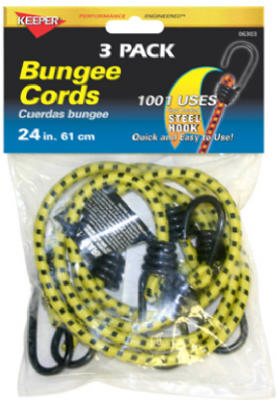 HAMPTON PRODUCTS INTERNATIONAL CORP, Keeper Yellow Bungee Cord 24 in. L x 0.315 in. 1 pk (Pack of 6)