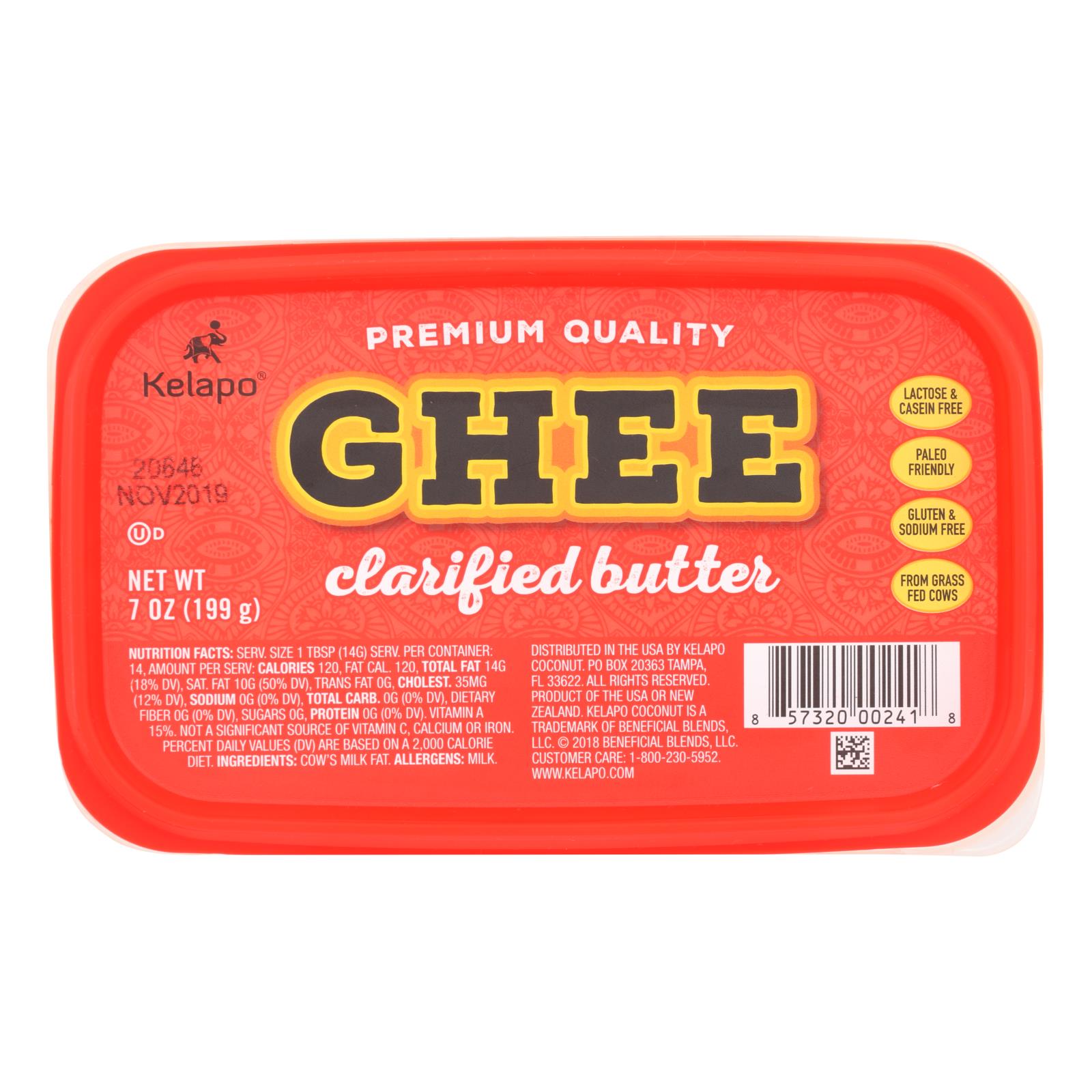 Kelapo, Kelapo - Ghee Clarified Butter - Case of 6 - 7 OZ (Pack of 6)