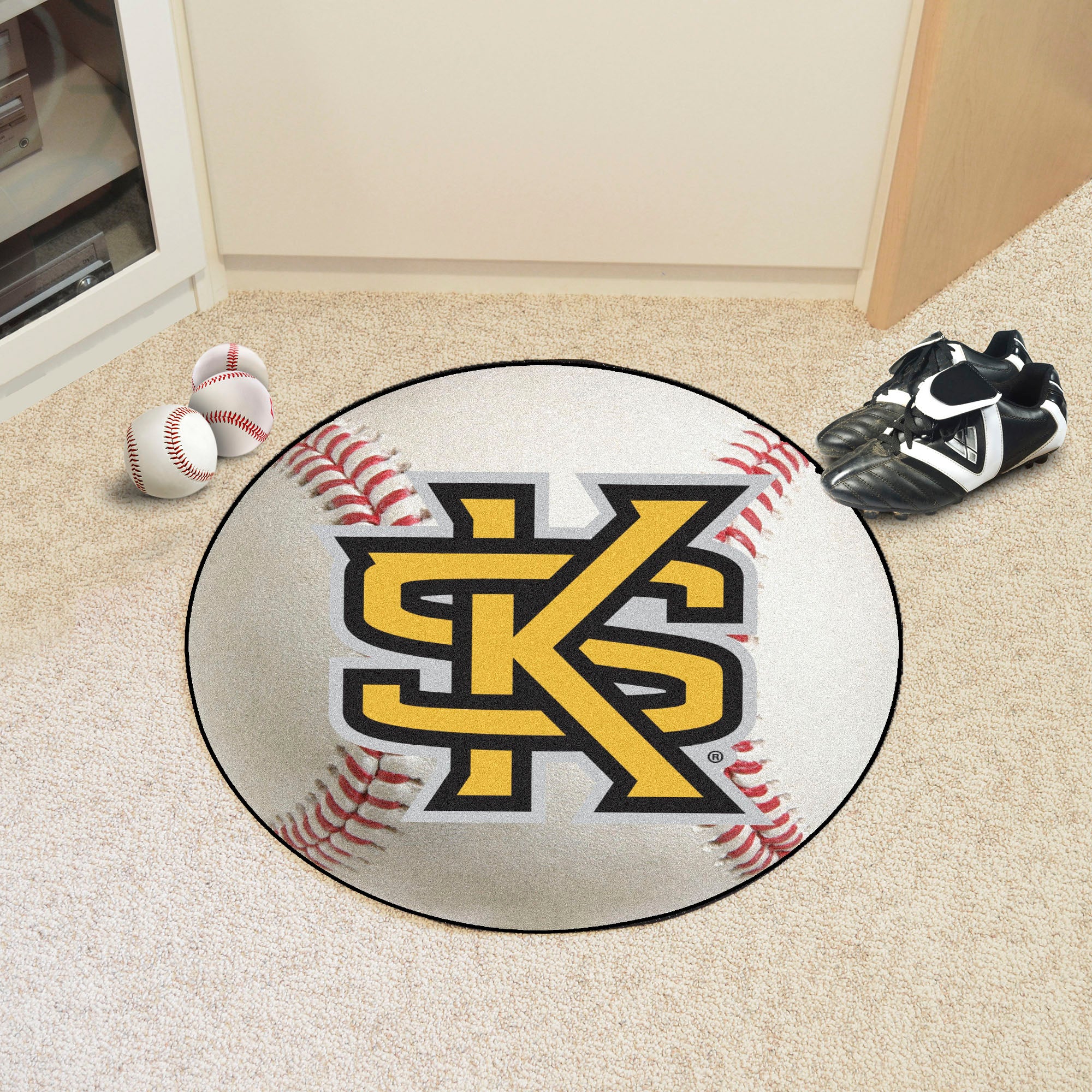 FANMATS, Kennesaw State University Baseball Rug - 27in. Diameter