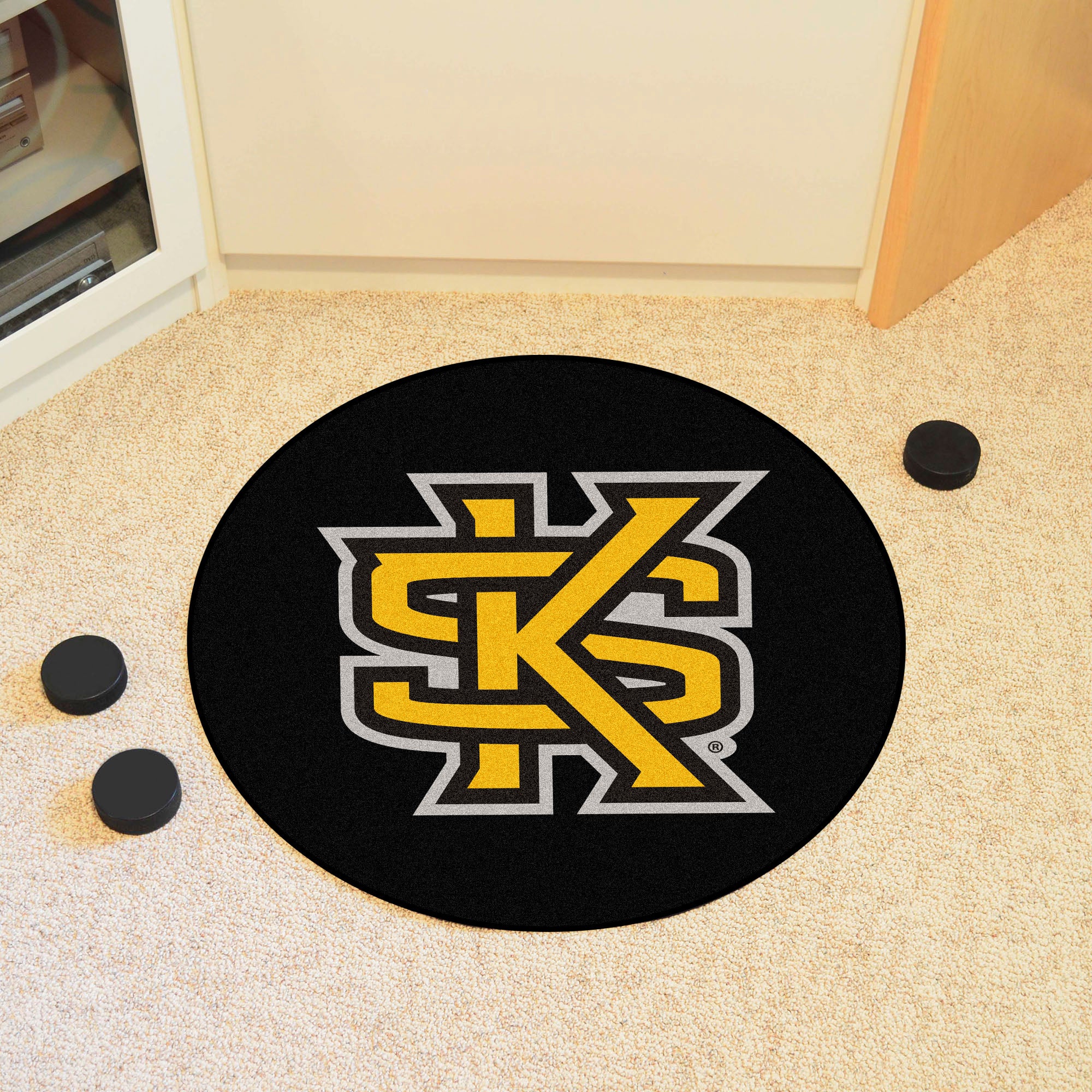 FANMATS, Kennesaw State University Hockey Puck Rug - 27in. Diameter