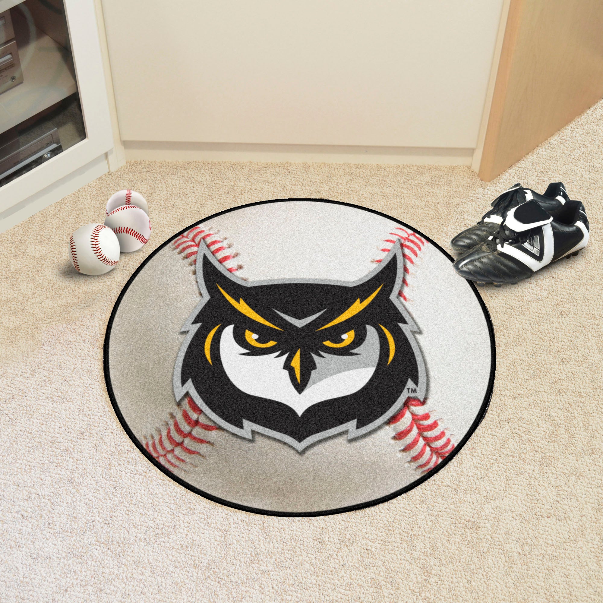 FANMATS, Kennesaw State University Owls Baseball Rug - 27in. Diameter