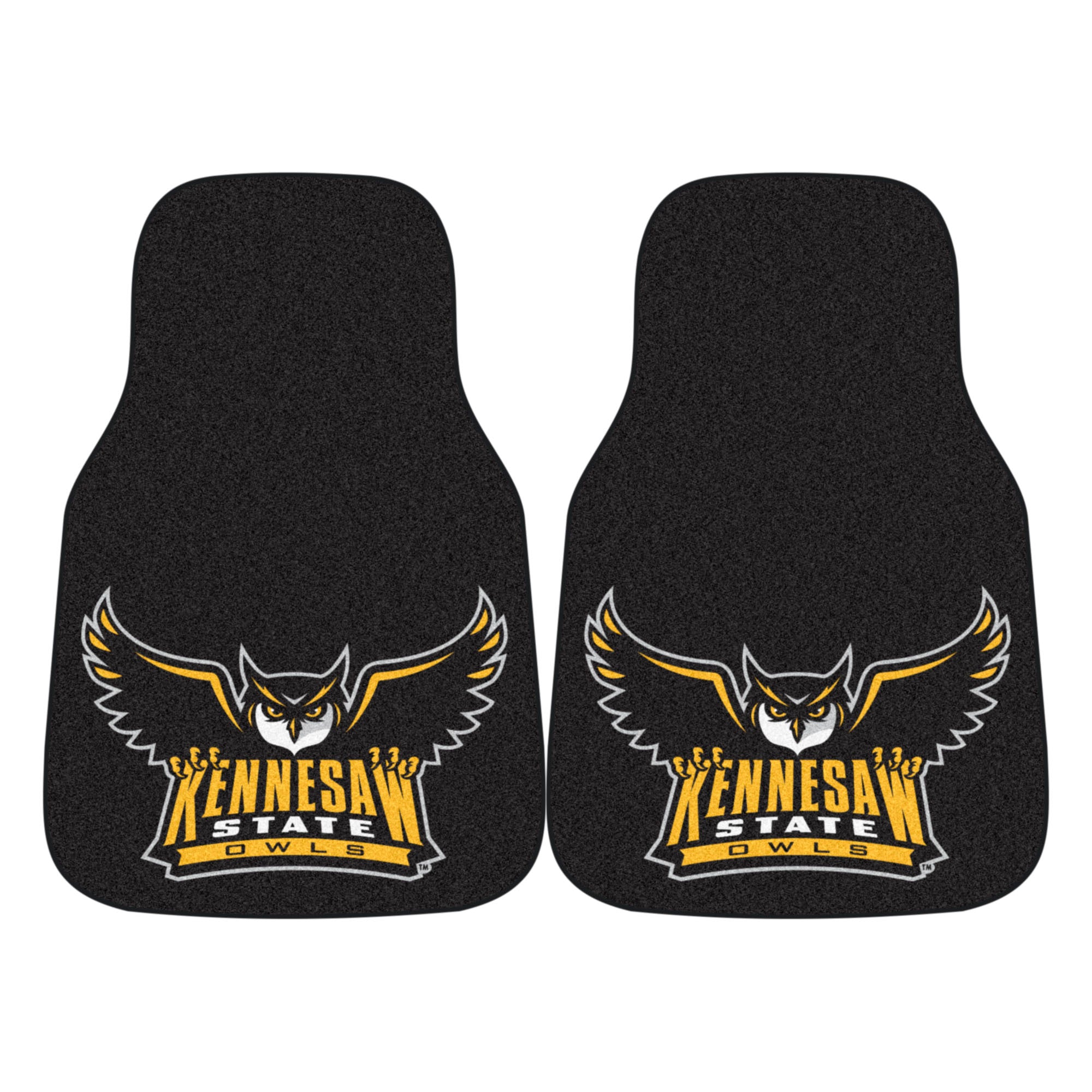 FANMATS, Kennesaw State University Owls Carpet Car Mat Set - 2 Pieces