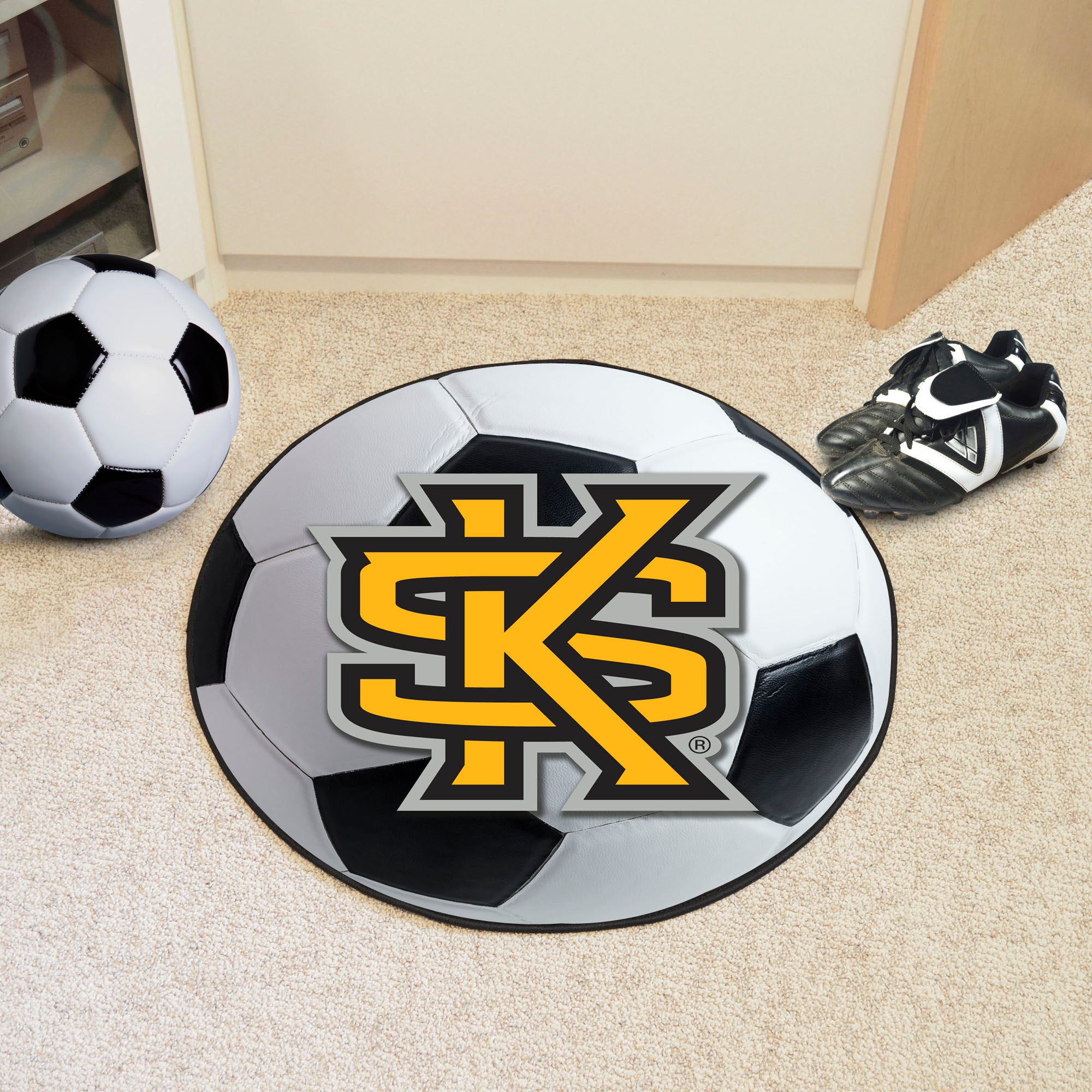 FANMATS, Kennesaw State University Soccer Ball Rug - 27in. Diameter