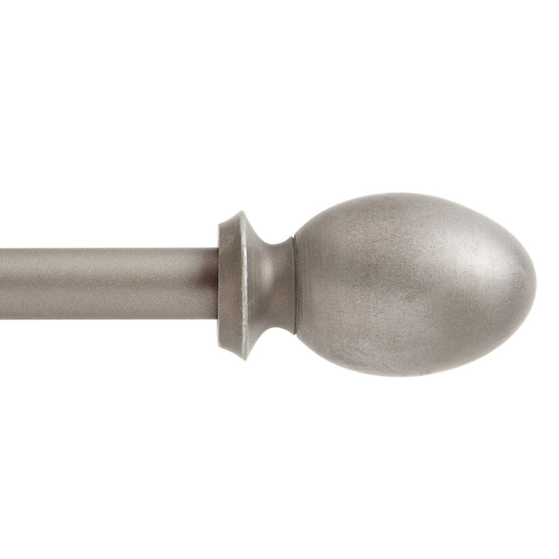 KENNEY MANUFACTURING COMPANY, Kenney Baldwin Pewter Silver Egg Curtain Rod 28 in. L X 48 in. L