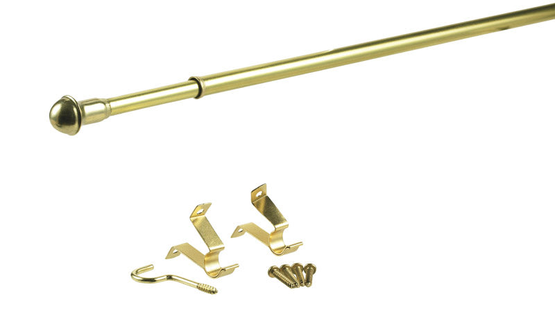 KENNEY MANUFACTURING COMPANY, Kenney Brass Gold Curtain Rod 48 in. L X 86 in. L