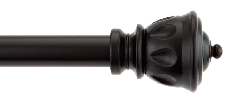 KENNEY MANUFACTURING COMPANY, Kenney  Matte  Black  Kiera Cafe  Curtain Rod  28 in. L x 48 in. L