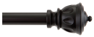 KENNEY MANUFACTURING COMPANY, Kenney  Matte  Black  Kiera Cafe  Curtain Rod  28 in. L x 48 in. L