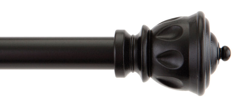 KENNEY MANUFACTURING COMPANY, Kenney Matte Black Kiera Cafe Curtain Rod 48 in.   L X 86 in.   L