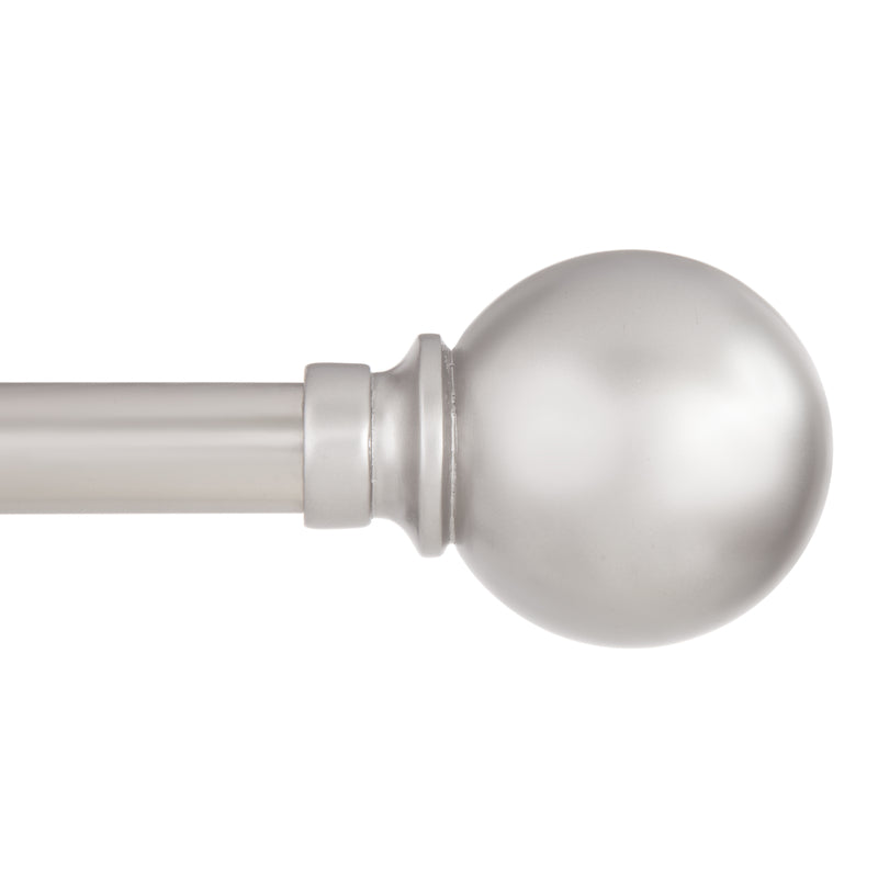 KENNEY MANUFACTURING COMPANY, Kenney Mercer Brushed Nickel Silver Ball Curtain Rod 36 in. L X 66 in. L