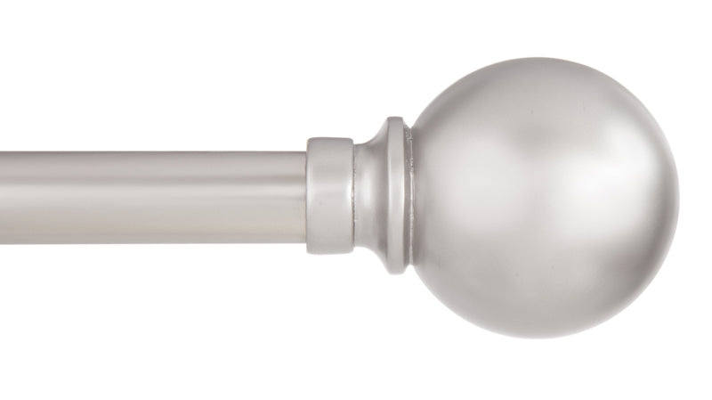 KENNEY MANUFACTURING COMPANY, Kenney Mercer Brushed Nickel Silver Ball Curtain Rod 66 in. L X 120 in. L