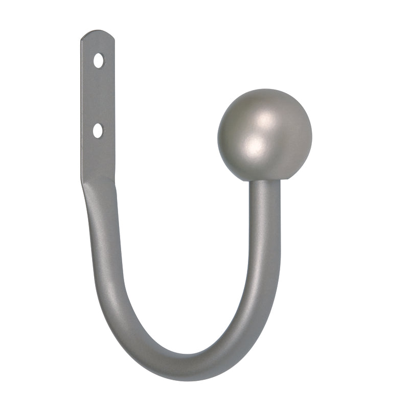 KENNEY MANUFACTURING COMPANY, Kenney Pewter Silver Ball End Drapery Holdback 3.46 in. L