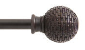 KENNEY MANUFACTURING COMPANY, Kenney Weathered Brown Woven Ball Curtain Rod 28 in. L X 48 in. L