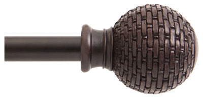 KENNEY MANUFACTURING COMPANY, Kenney Weathered Brown Woven Ball Curtain Rod 48 in. L X 86 in. L