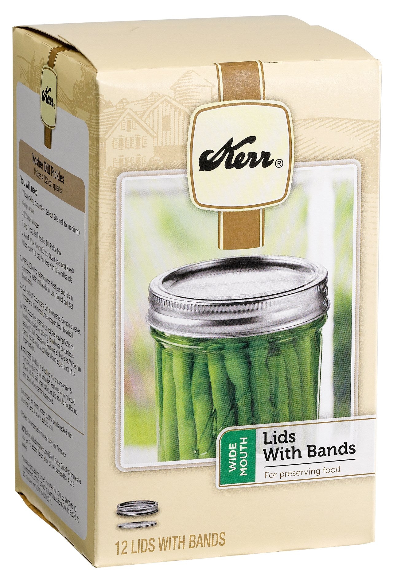 Kerr, Kerr 00087 Wide Mouth Canning Jar Caps 12 Count