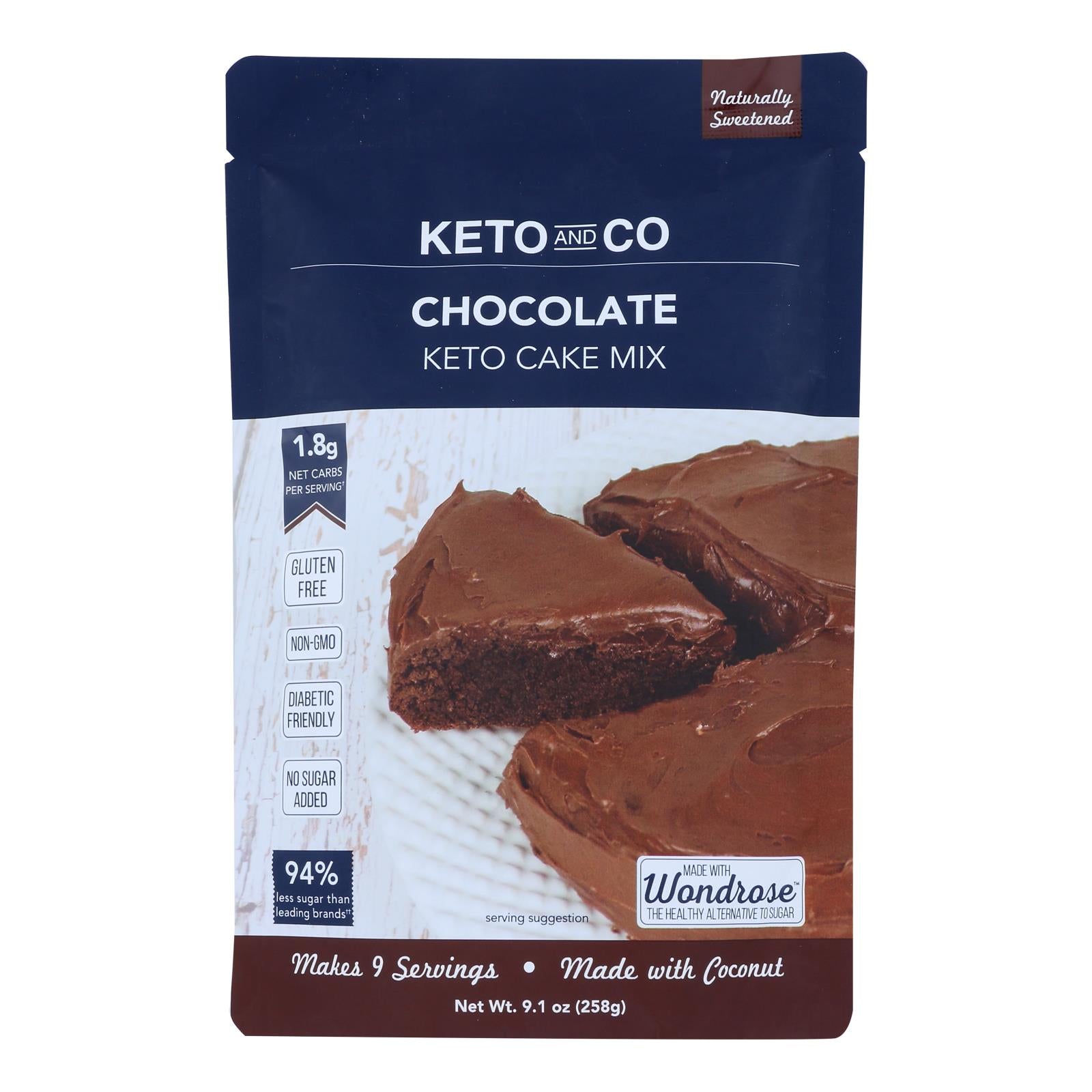 Keto & Co, Keto & Co - Cake Mix Chocolate Keto - Case of 6-9.1 OZ (Pack of 6)