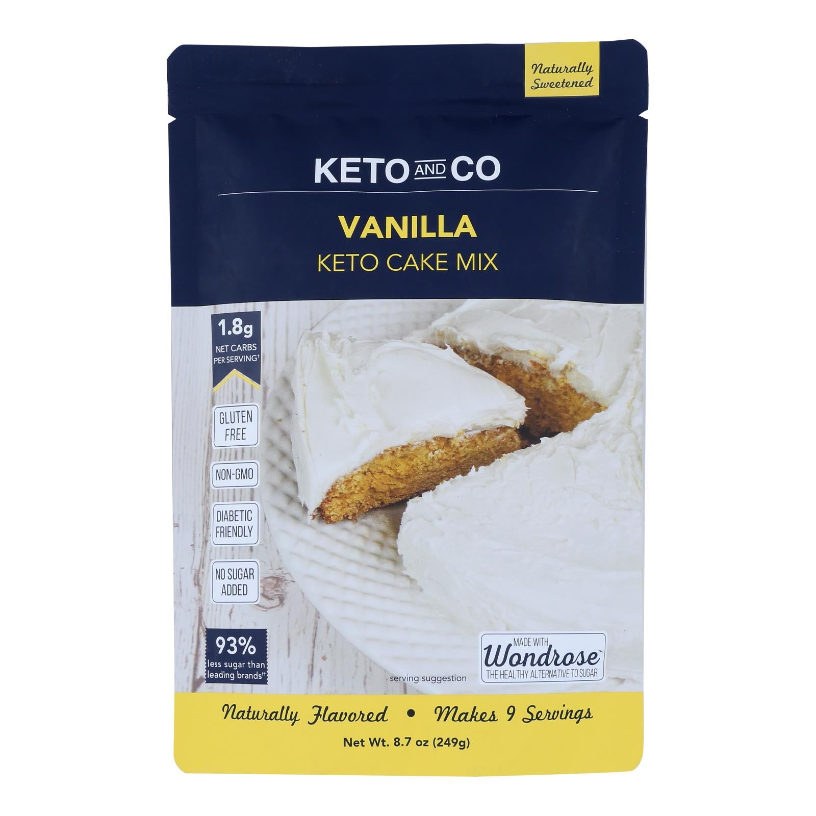 Keto & Co, Keto & Co - Cake Mix Keto Vanilla - Case of 6-8.7 OZ (Pack of 6)