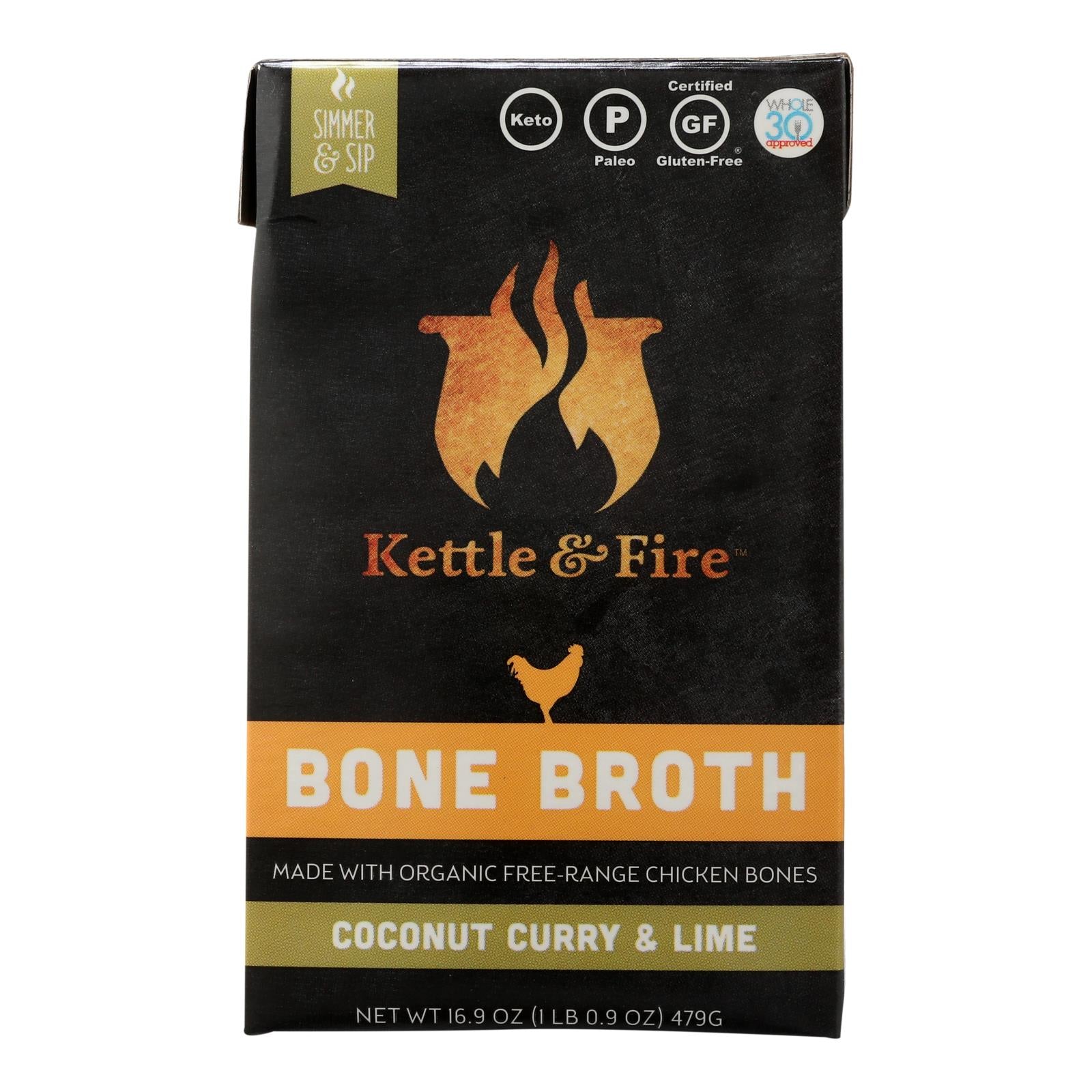 Kettle And Fire, Kettle And Fire - Bone Broth Cnutcury/lime - Case of 6 - 16.9 OZ (Pack of 6)