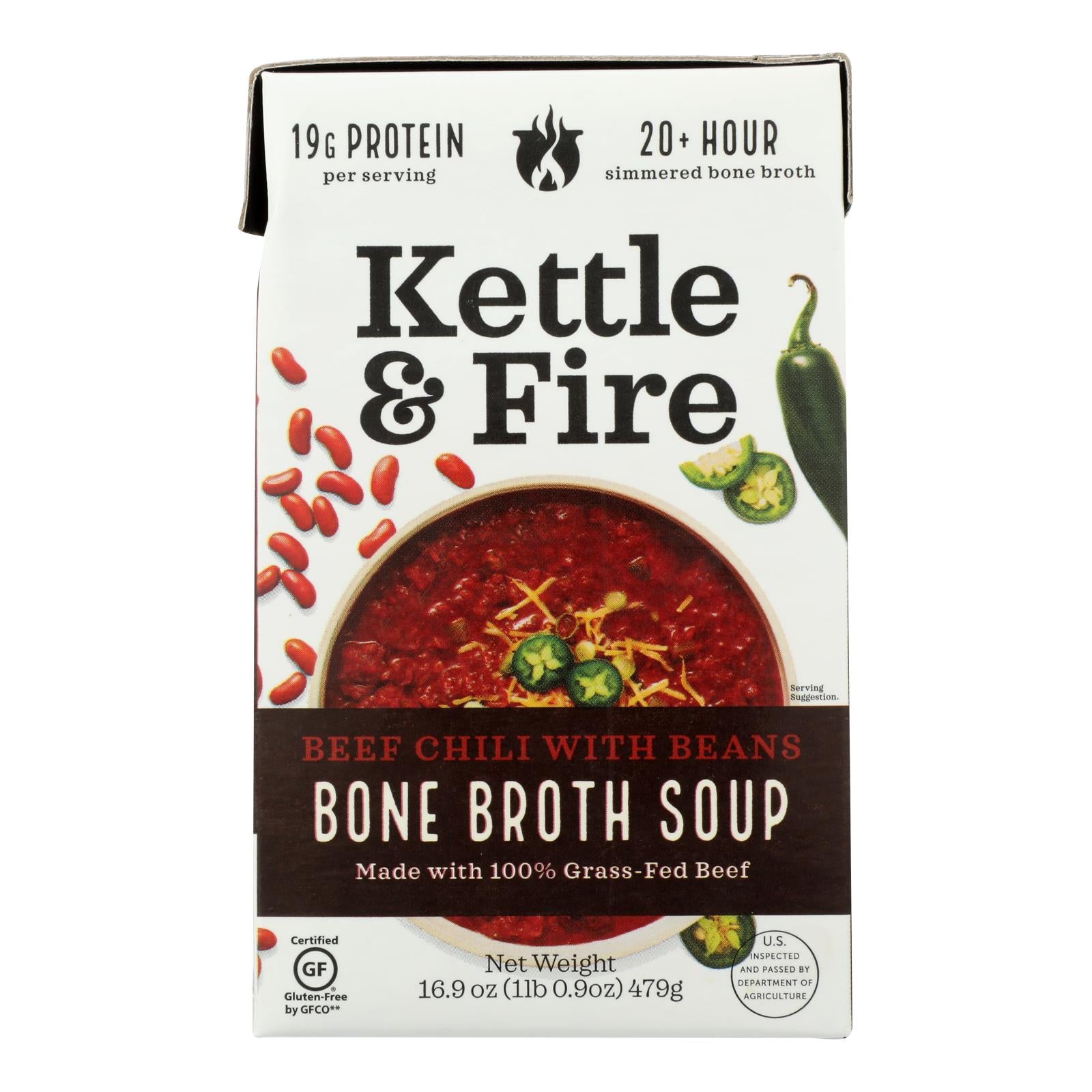 Kettle And Fire, Kettle And Fire Chili With Beans - Case of 6 - 16.9 OZ (Pack of 6)