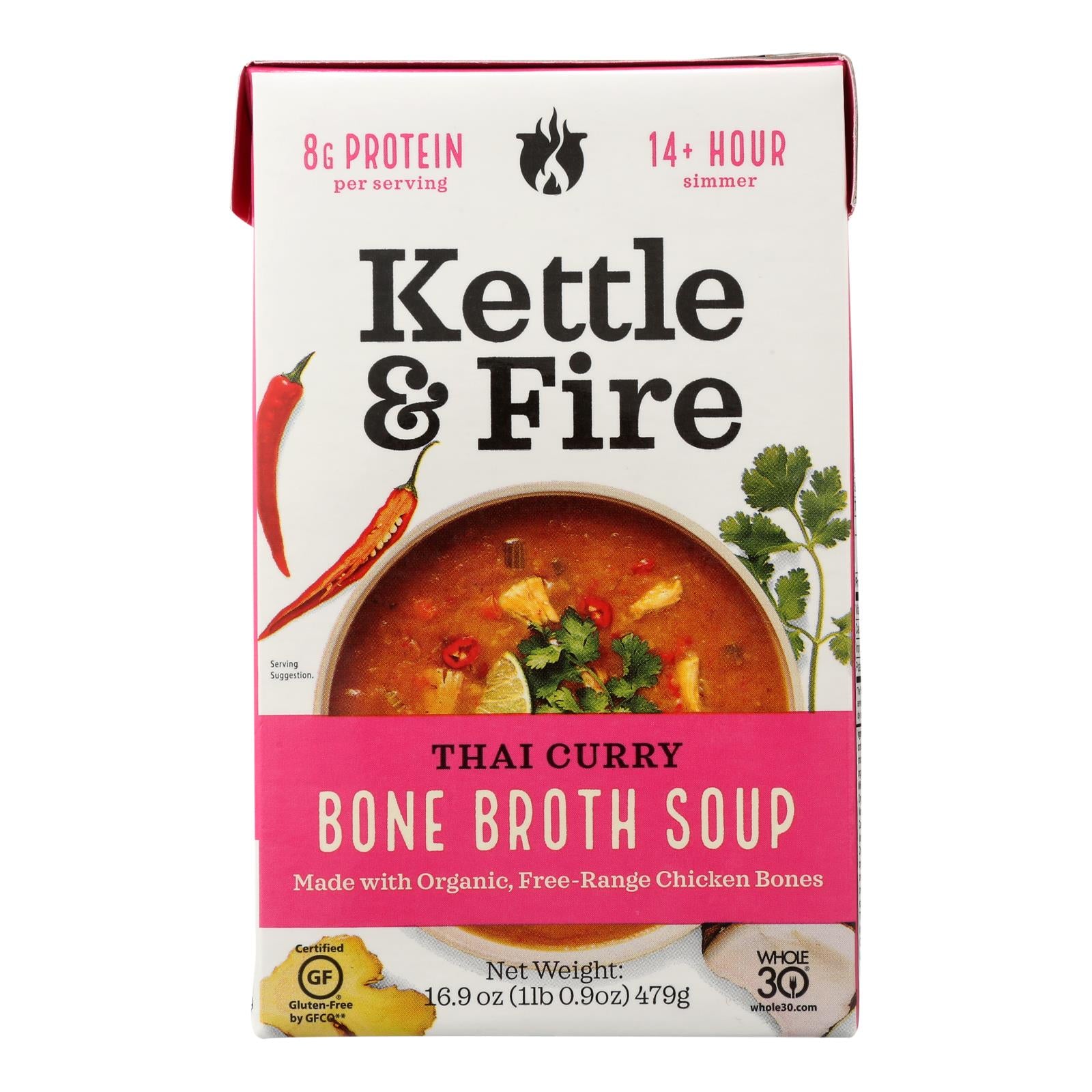 Kettle And Fire, Kettle And Fire Thai Curry Soup With Bone Broth - Case of 6 - 16.9 OZ (Pack of 6)