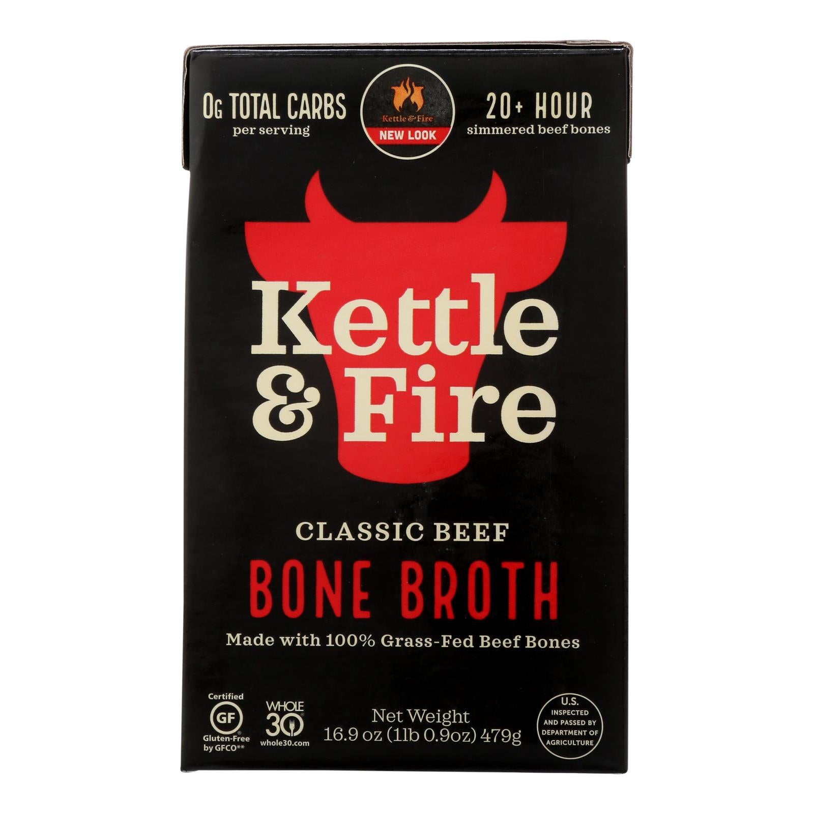 Kettle And Fire, Kettle & Fire Beef Bone Broth  - Case of 6 - 16.9 OZ (Pack of 6)