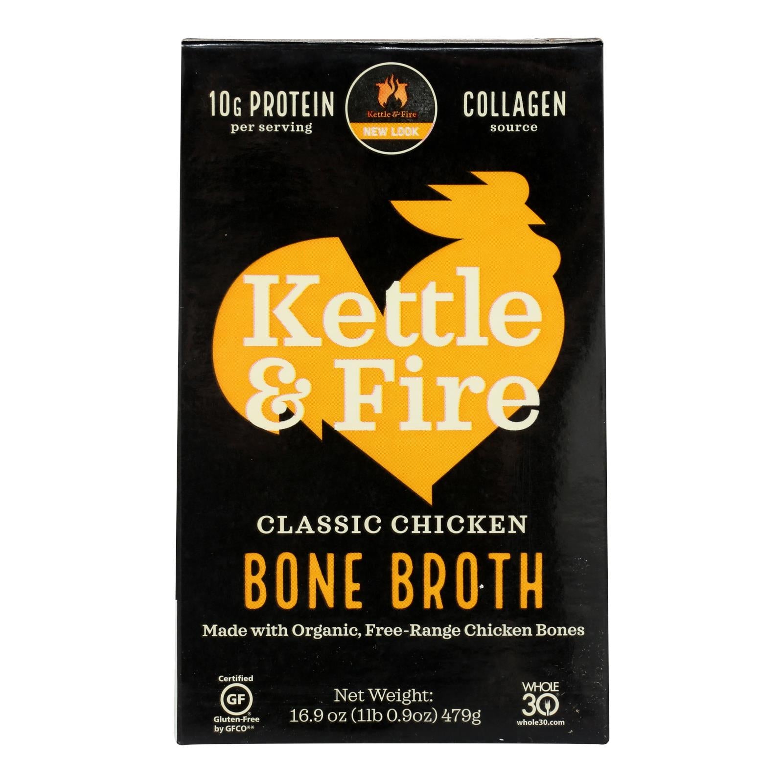 Kettle And Fire, Kettle & Fire Chicken Bone Broth  - Case of 6 - 16.9 OZ (Pack of 6)