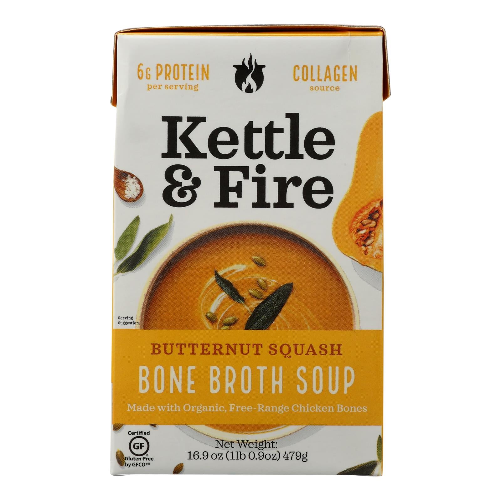 Kettle And Fire, Kettle and Fire Soup - Butternut Squash Soup - Case of 6 - 16.9 oz. (Pack of 6)