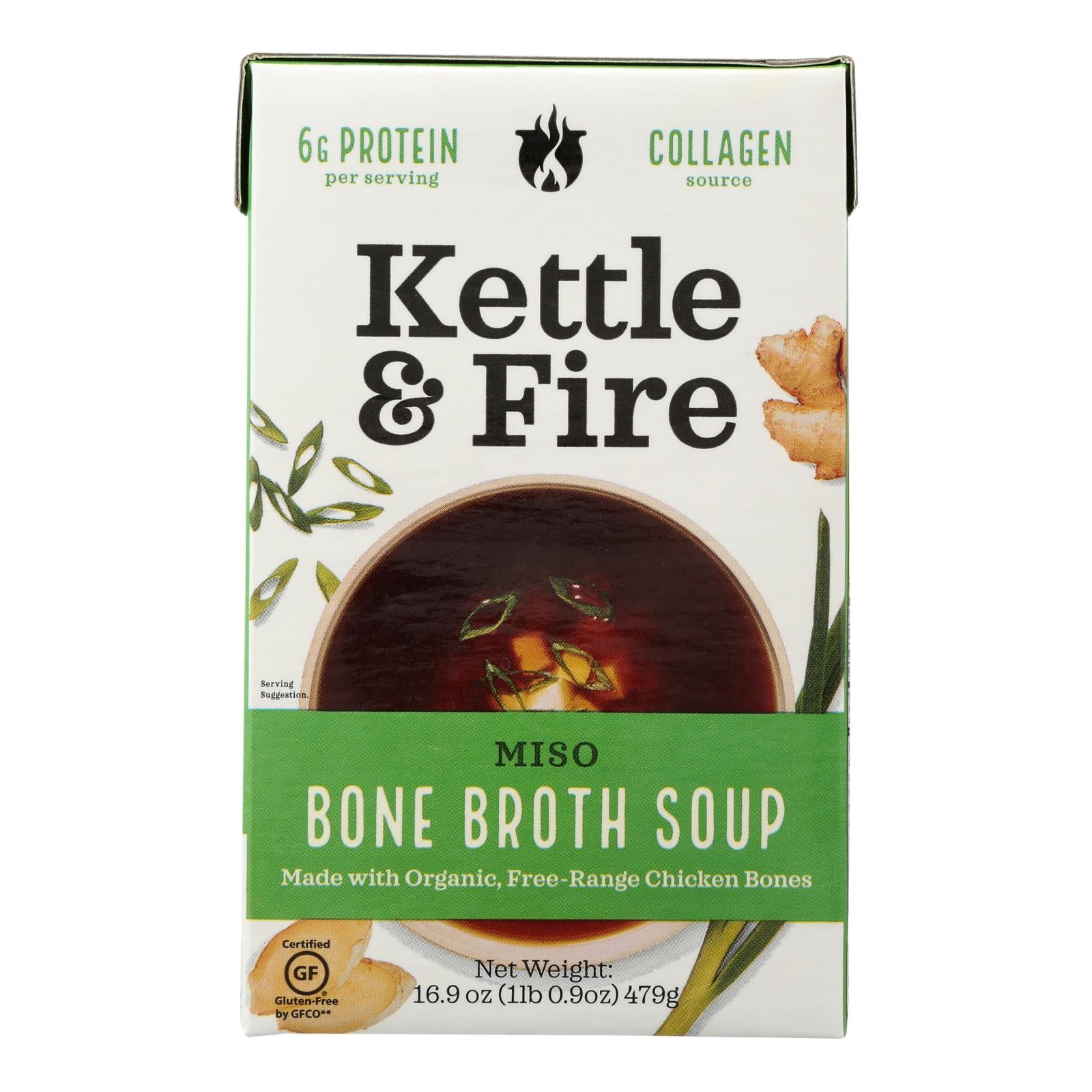 Kettle And Fire, Kettle and Fire Soup - Miso Soup - Case of 6 - 16.9 oz. (Pack of 6)