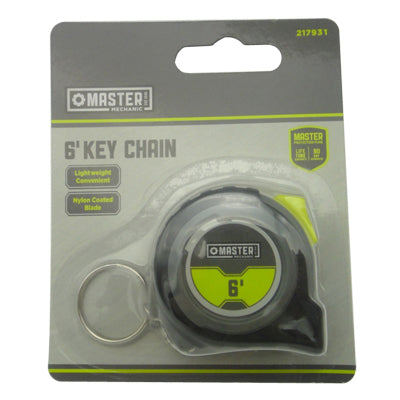 Master Mechanic, Key Chain Tape Measure, 6-Ft.