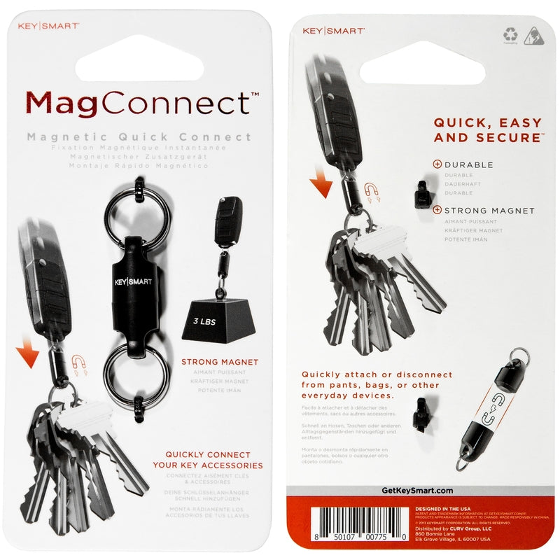 KEYSMART LLC, Key Smart Mag Connect Steel Black Magnetic Key Holder (Pack of 6)