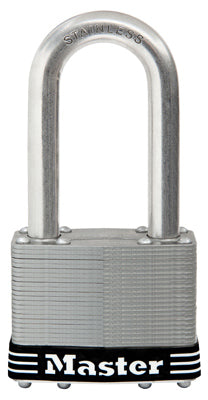 Master Lock Co, Keyed Laminated Padlock, Stainless Steel, 2.5-In., 2.5-In. Long Shackle