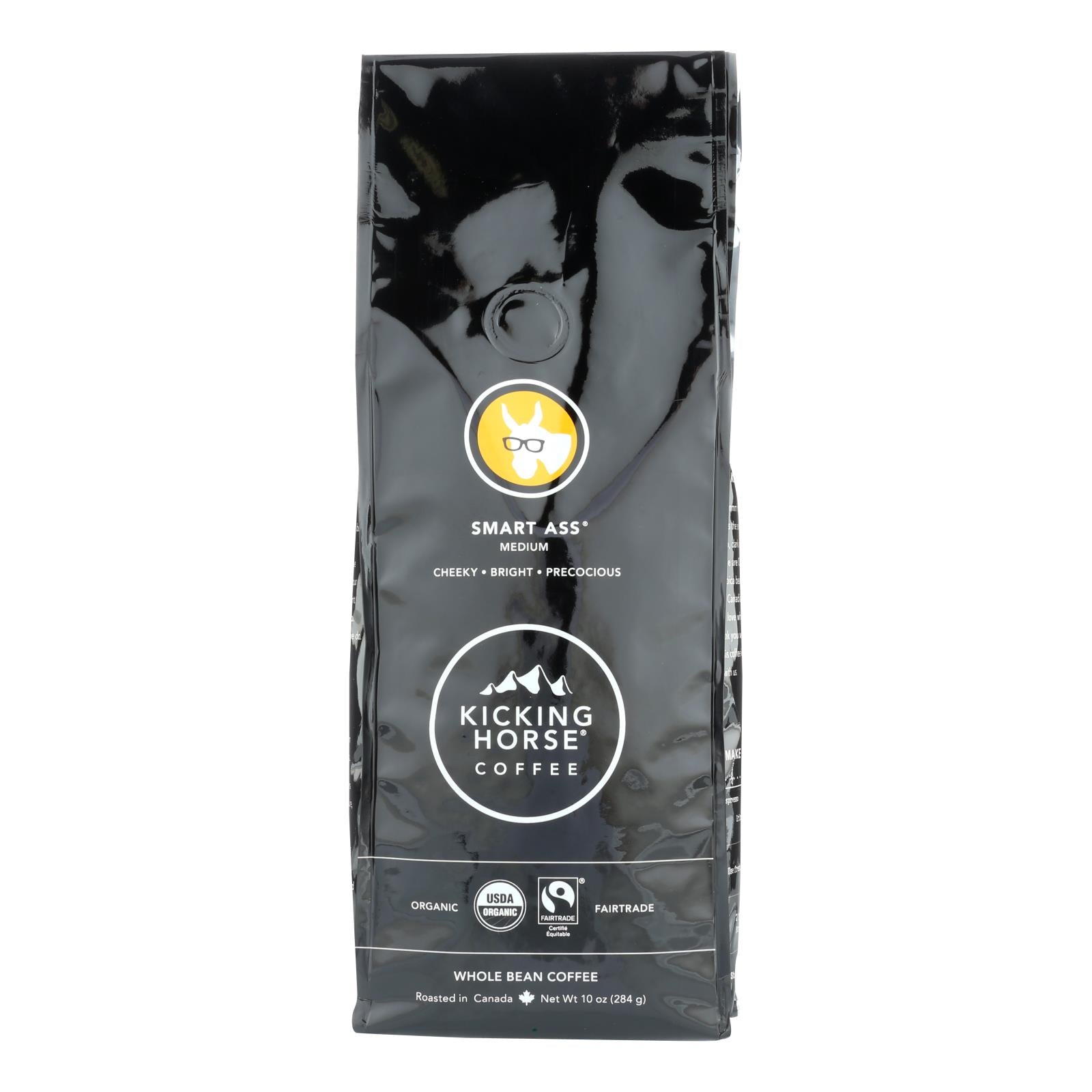 Kicking Horse, Kicking Horse Coffee - Whole Bean - Smart Ass - Case of 6 - 10 oz. (Pack of 6)