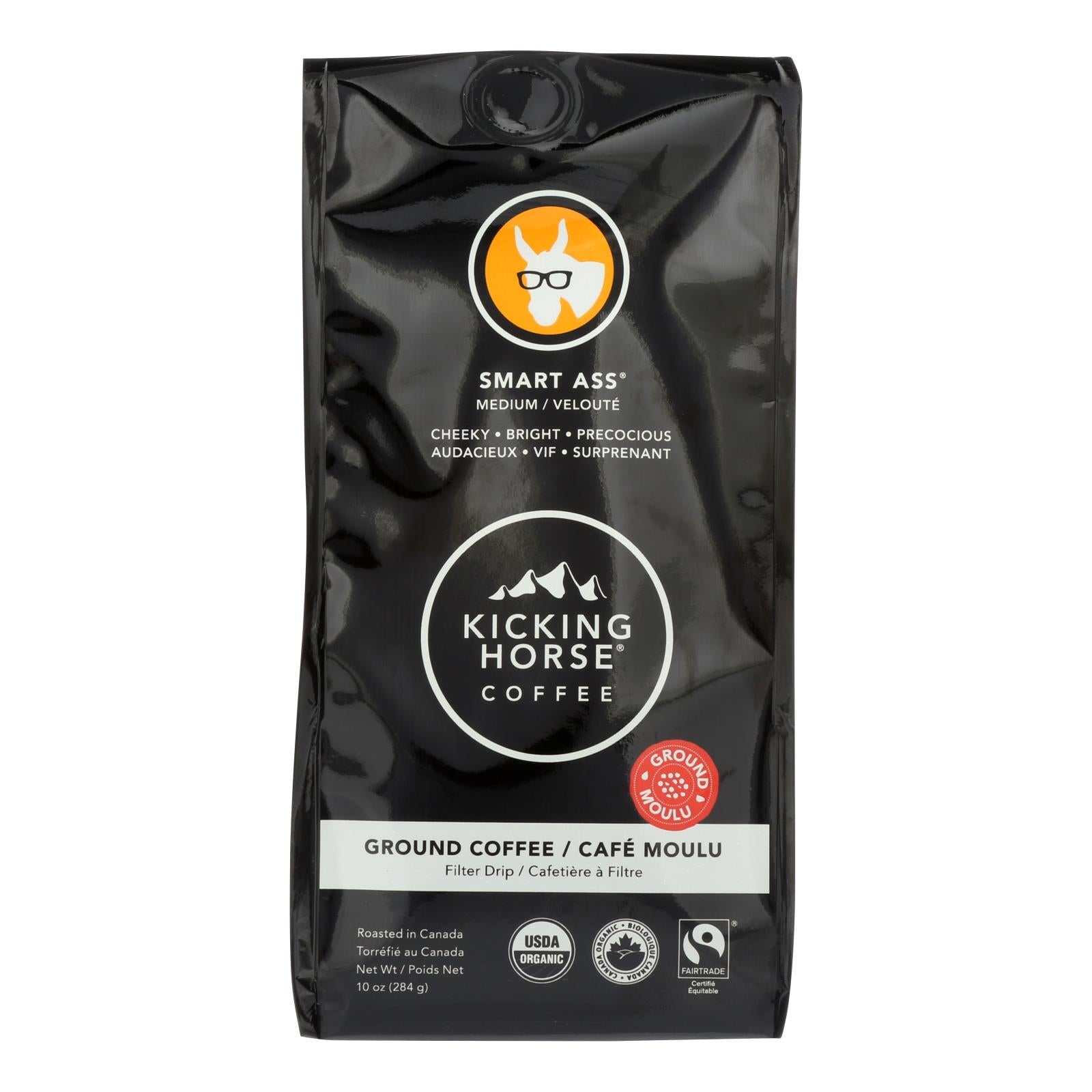 Kicking Horse, Kicking Horse Ground Coffee - Smart Ass - Case of 6 - 10 oz. (Pack of 6)