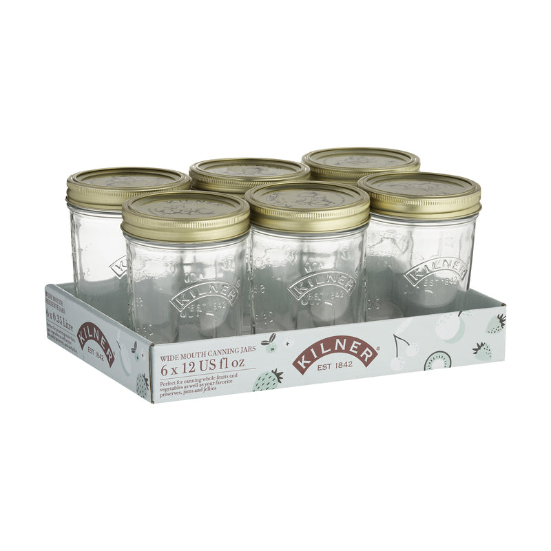 RAYWARE LIMITED, Kilner Wide Mouth Canning Jar 12 oz 6 pk