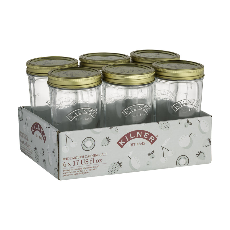 RAYWARE LIMITED, Kilner Wide Mouth Canning Jar 17 oz 6 pk