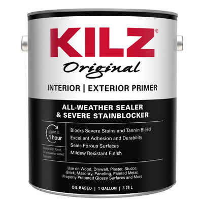 MASTERCHEM INDUSTRIES, Kilz Matte White Oil-Based Alkyd Primer For Multiple Surfaces 1 gal. (Pack of 4)