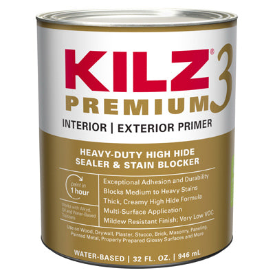 MASTERCHEM INDUSTRIES, Kilz Premium White Water-Based Primer and Sealer For All Surfaces 1 qt. (Pack of 6)