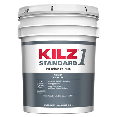 MASTERCHEM INDUSTRIES, Kilz Standard White Flat Water-Based Acrylic Primer and Sealer 5 gal.