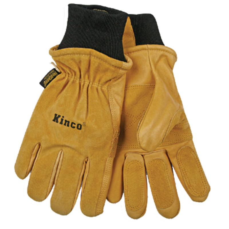 KINCO LLC, Kinco L Pigskin Leather Black/Gold Ski Gloves