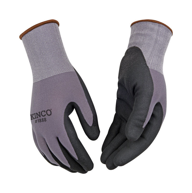 KINCO LLC, Kinco Men's Indoor/Outdoor Nitrile Palm Work Gloves Black/Gray M 1 pk