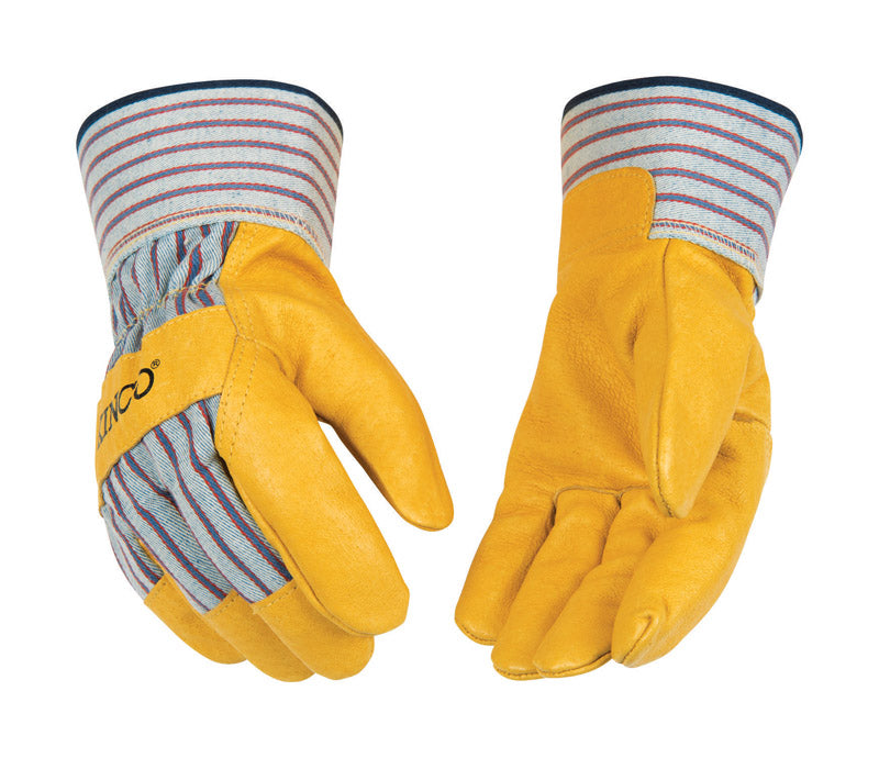 KINCO LLC, Kinco Men's Indoor/Outdoor Palm Gloves Yellow L 1 pair