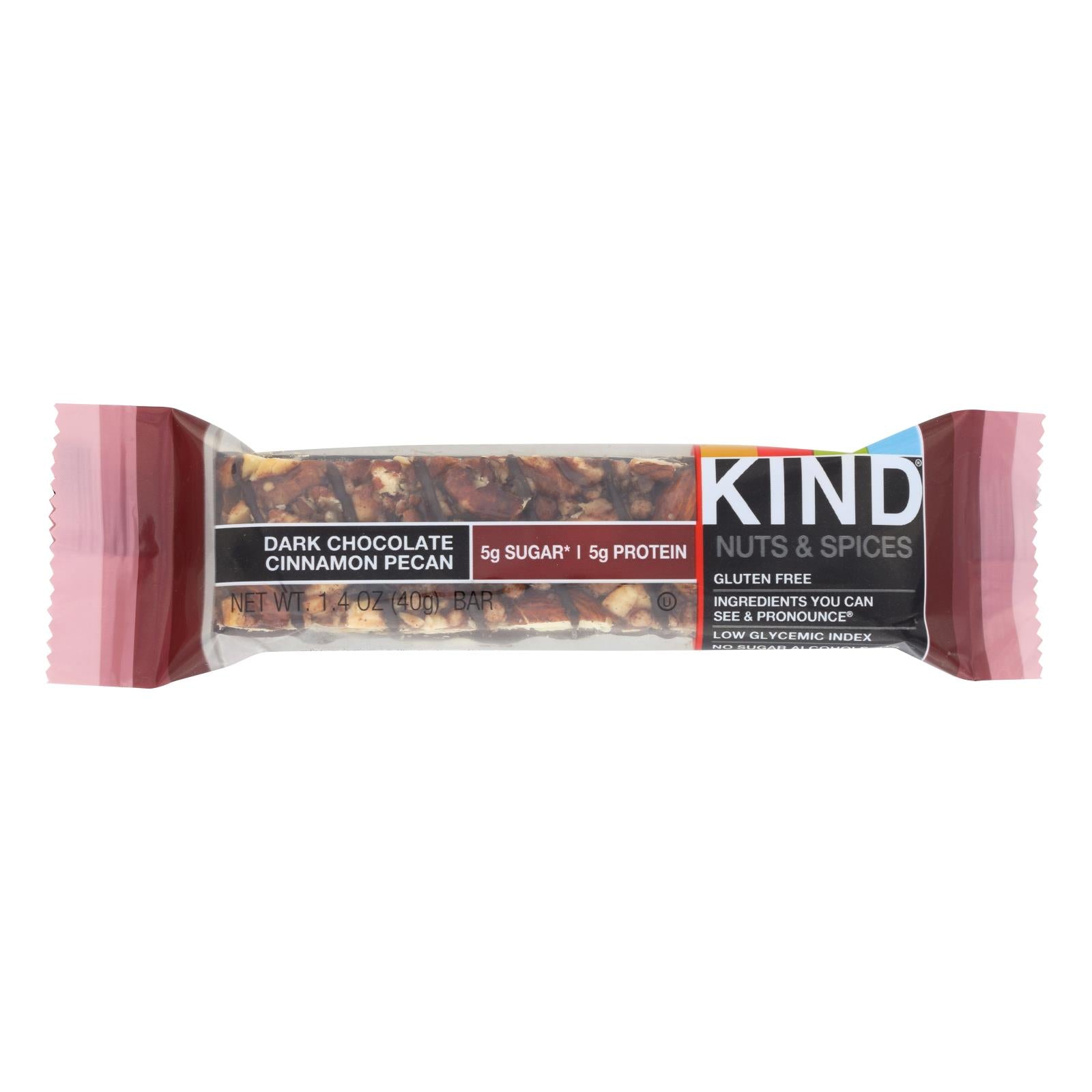 Kind, Kind Bar - Dark Chocolate Cinnamon Pecan - 1.4 oz Bars - Case of 12 (Pack of 12)