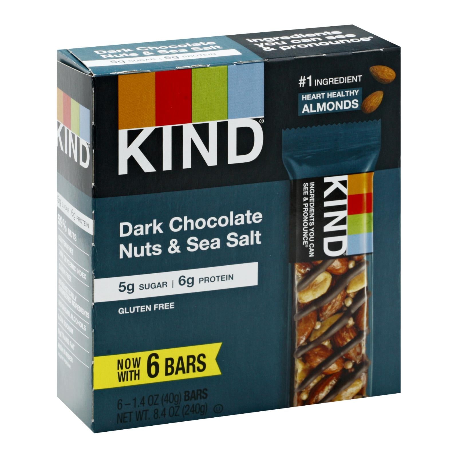 Kind, Kind - Bar Dark Chocolate Nuts & Sea Salt - Case of 10 - 6/1.4 OZ