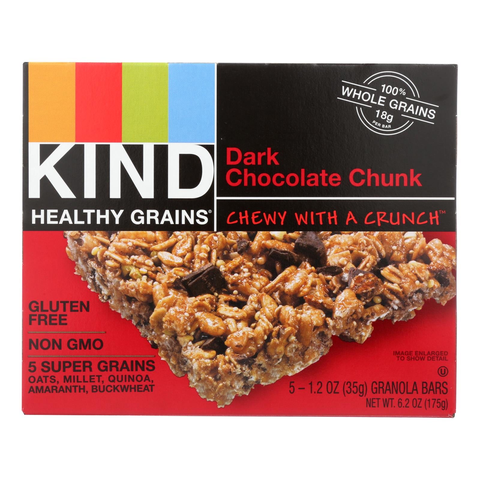 Kind, Kind Bar - Granola - Healthy Grains - Dark Chocolate Chunk - 5/1.2 oz - case of 8 (Pack of 8)