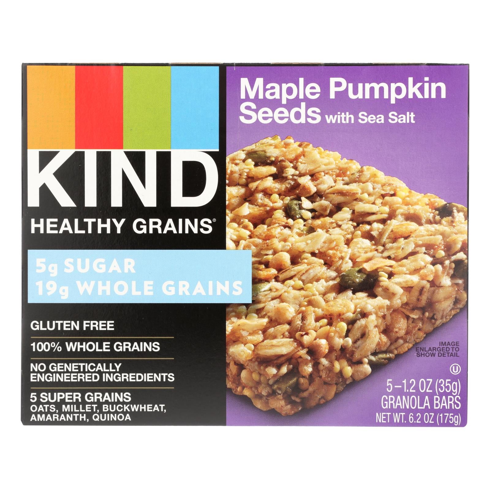 Kind, Kind Bar - Granola - Healthy Grains - Maple Pumpkin Seeds with Sea Salt - 5/1.2 oz - case of 8 (Pack of 8)