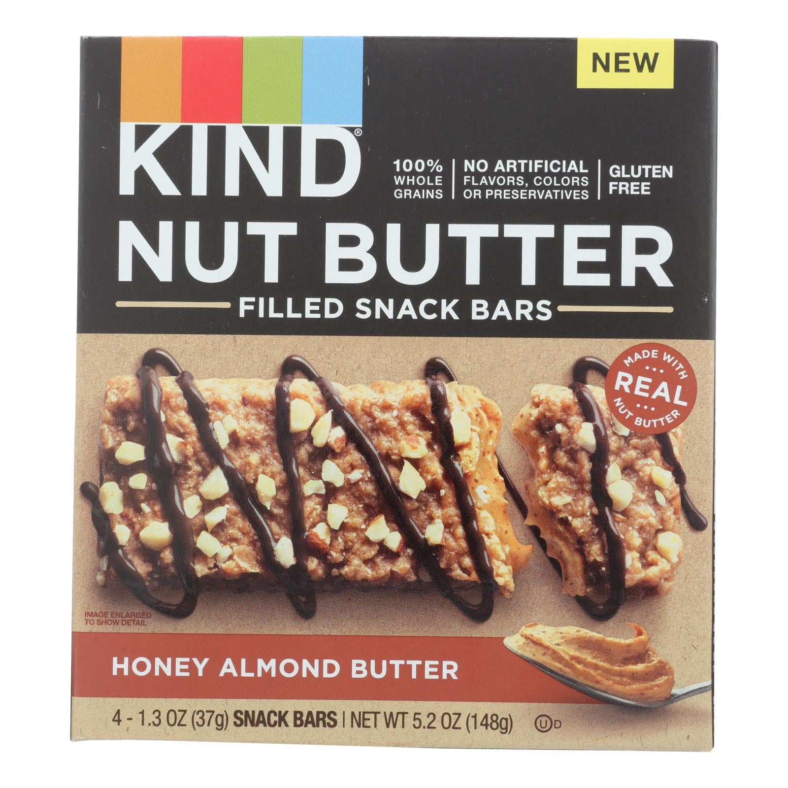 Kind, Kind - Bar Hny Almnd Butter Flld - Case of 8 - 4/1.3 OZ (Pack of 8)