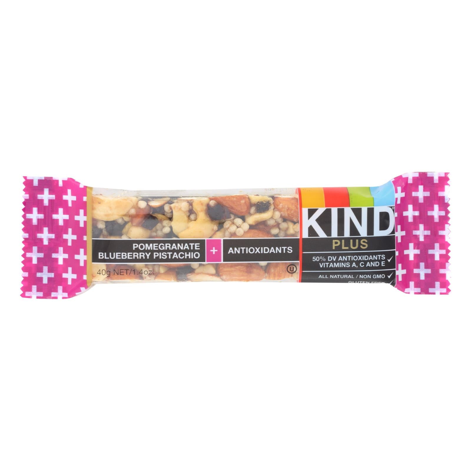 Kind, Kind Bar - Pomegranate Blueberry Pistachio Plus Anti-Oxidants - Case of 12 - 1.4 oz (Pack of 12)